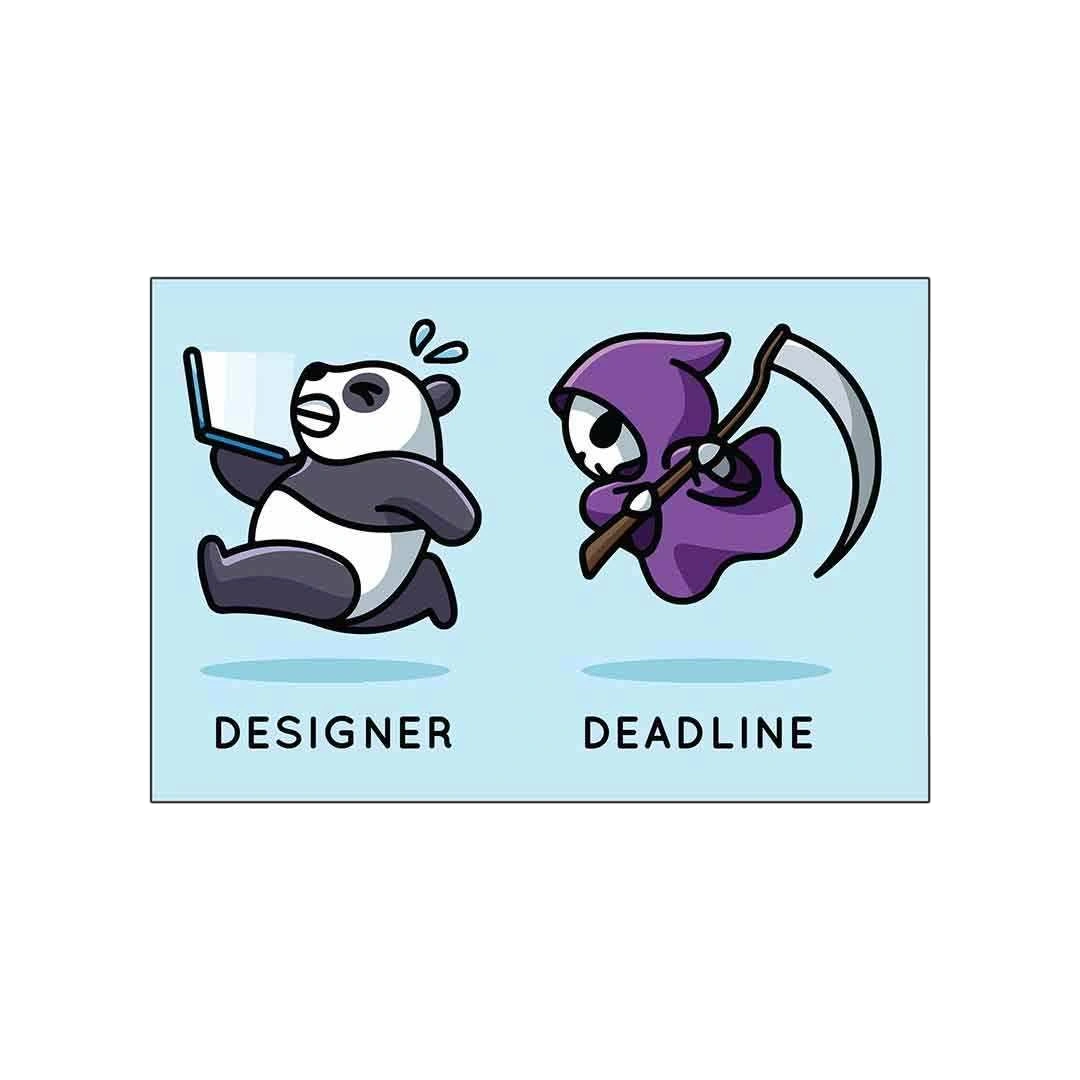 Designer and Deadlines Sticker